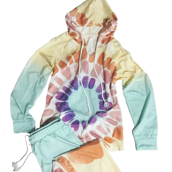 Tie-Dye Casual Joggers/ Leisurewear Watercolor Bottoms SZ LG - Picture 7 of 12